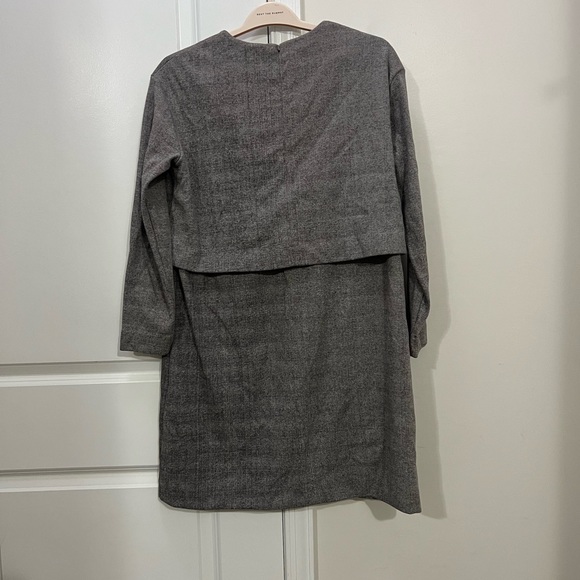 Cos Gray Double Layer Check Dress Size Medium - Picture 5 of 6